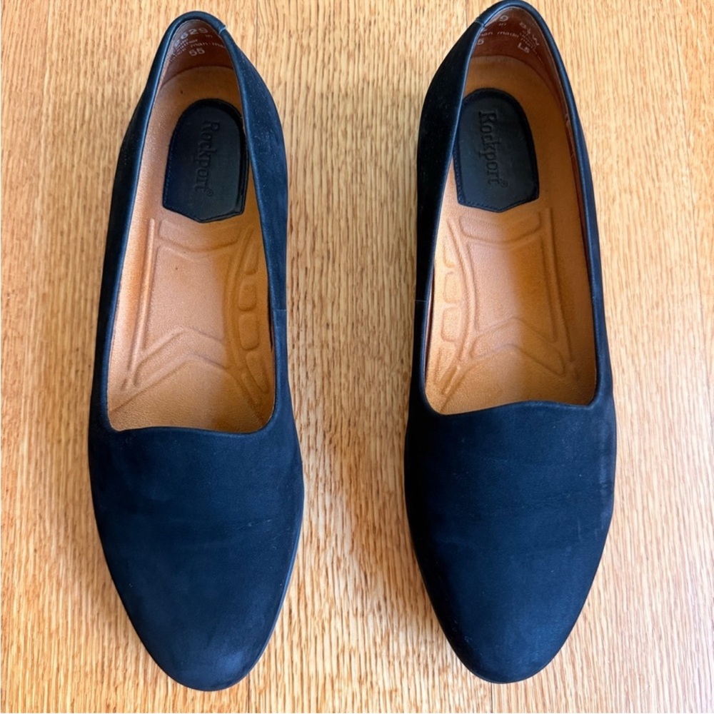 Rockport Black Suede Leather Dress Loafers